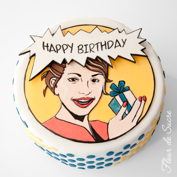Geburtstagstorte Pop Art Portrait